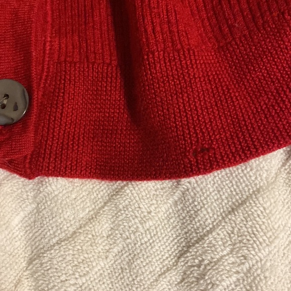 Red 100% Merino Wool button up cardigan sweater size M Max Studio - Picture 5 of 7